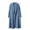 100% Pure Cashmere Water Ripple Double-Faced Wool Coat with Belt - Women's Outerwear