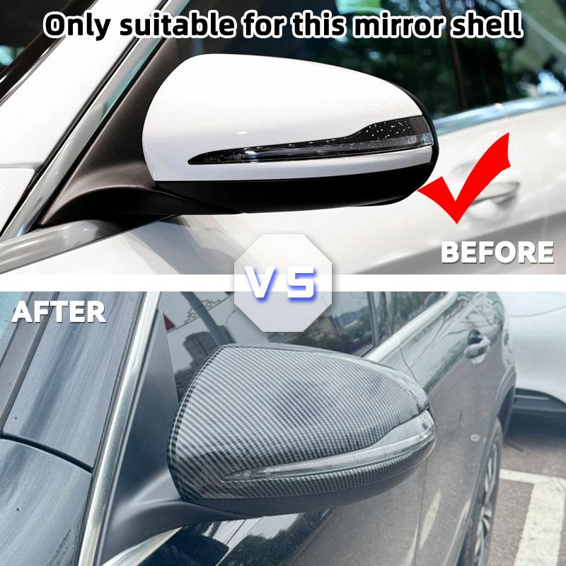 For Mercedes Benz C GLC S E Class W205 X253 W222 W213 W238 LHD Carbon Fiber Black Side Rearview Mirror Cover Caps Shell