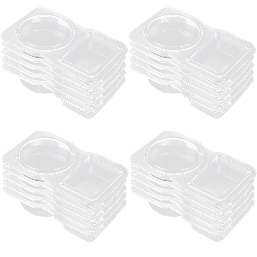 Double Compartment Condiment Container Snacks Storage Organizers for Travel Transparent Sauces Dressings Holders