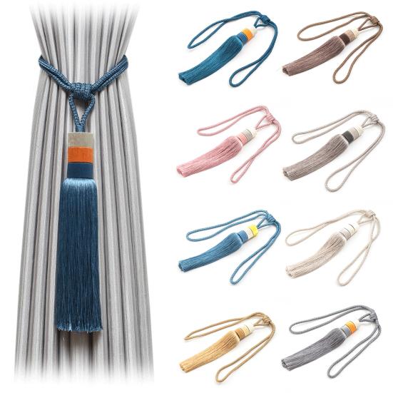 

Пряжка для штор Мягкий на ощупь противоскользящий полиэстер Подхват для штор для спальни не требует крючков