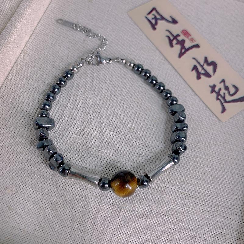 

Мужской браслет из титановой стали и бамбука высшего качества — уникальный дизайн, идеальный вариант для студентов, пар и законодателей моды