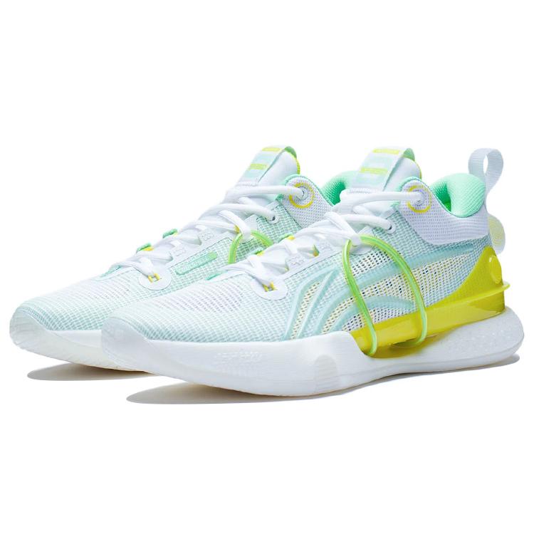 New LINING Flash Strike 8 Summer Edition Basketball Shoes Men Low Top Standard White/Light Mint Green ABAS015-1