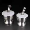 Ступка та товкачик, подрібнювач спецій з нержавіючої сталі, таблеткоподрібнювач з кришкою для подрібнення, ергономічний дизайн зі зручною ручкою
