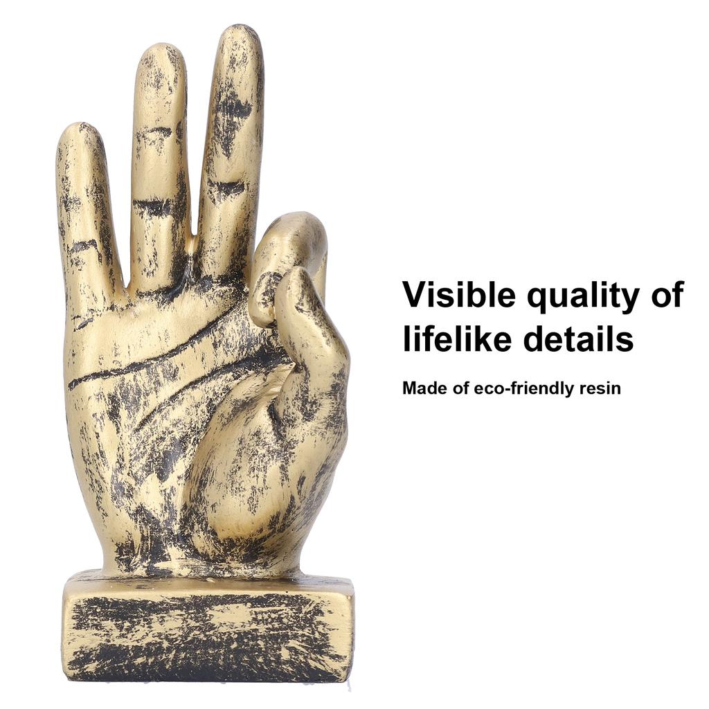 Harz Finger Statue OK Skulptur Schreibtischornamente Haus Retro Dekoration