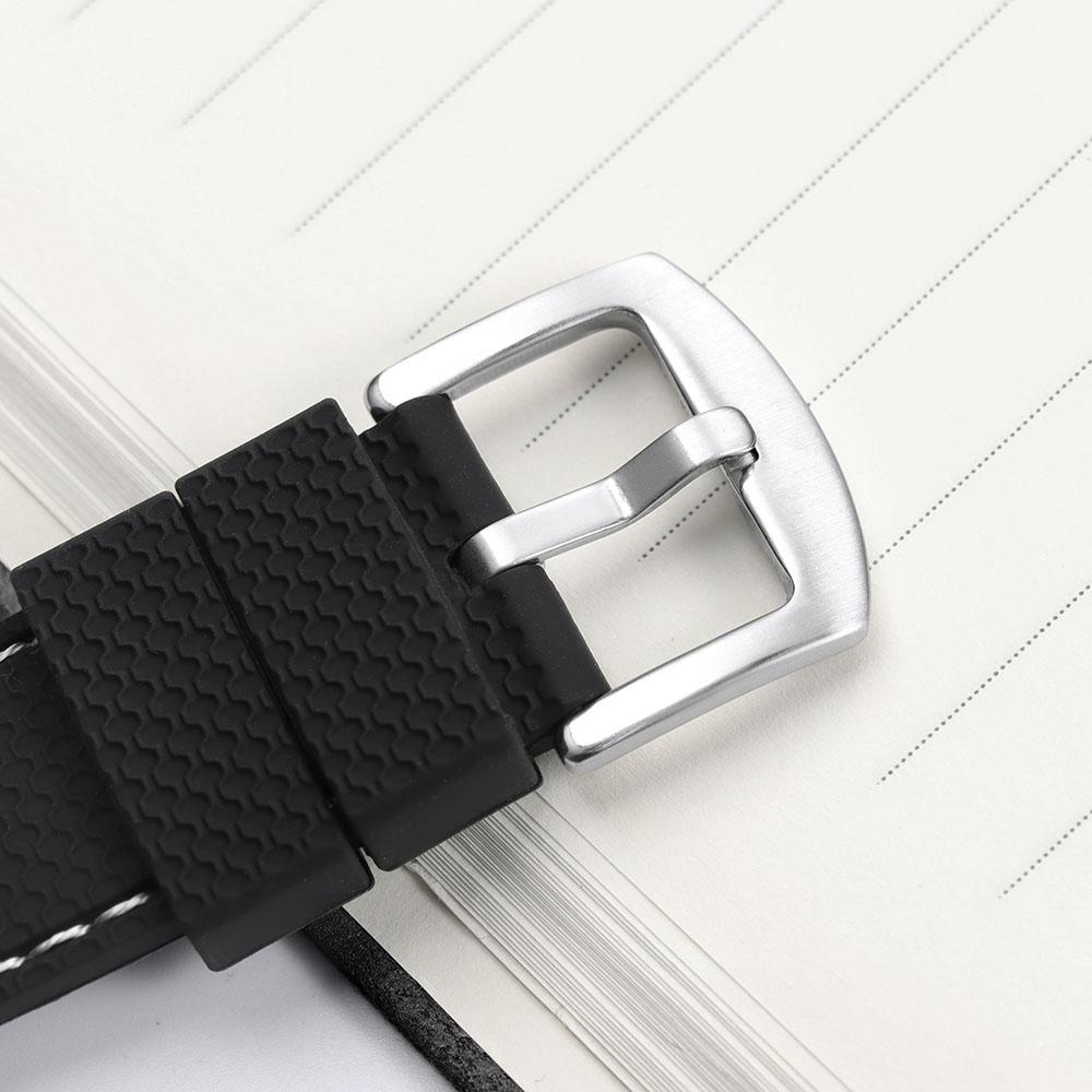 20mm 22mm 24mm Watch Band Strap Sport Vintage Silicone Business Watchband for Men Women Stainless Steel Buckle Watch Accessories