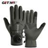Getinfit Winter Gloves Unisex Waterproof Fleece Cycling Sports Knob Gloves with Anti Slip Touch Screen Extended Warmth