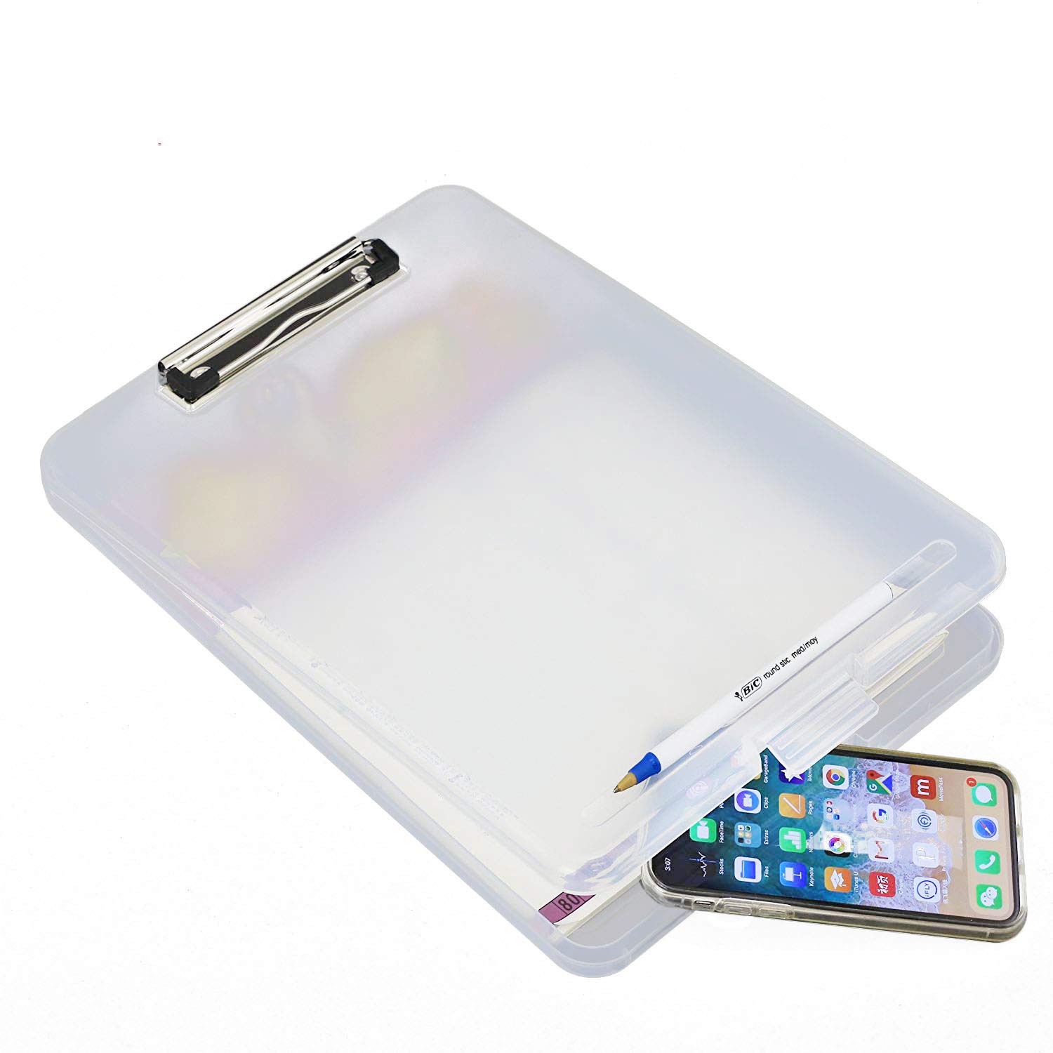 

Panavage Clipboard Folder A4 File Board Binder Conference Pad Translucent