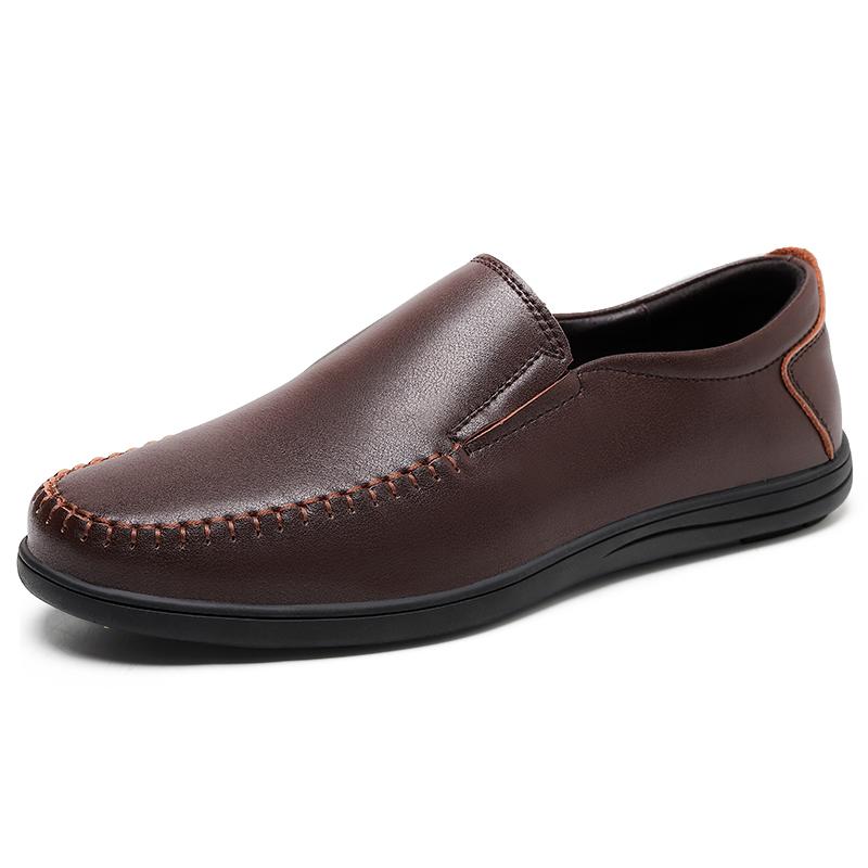Leather Handmade Lace-Up Male Shoes Vintage All-match Business Shoes Mens Slip On Leisure Walk Shoes Classic Flats Driving Shoes