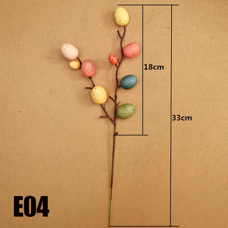 2025 Easter Decoration Artificial Egg Pearl Flower Branch Colorful Foam Eggs Branches DIY Bouquets for Easter Party Home Decors