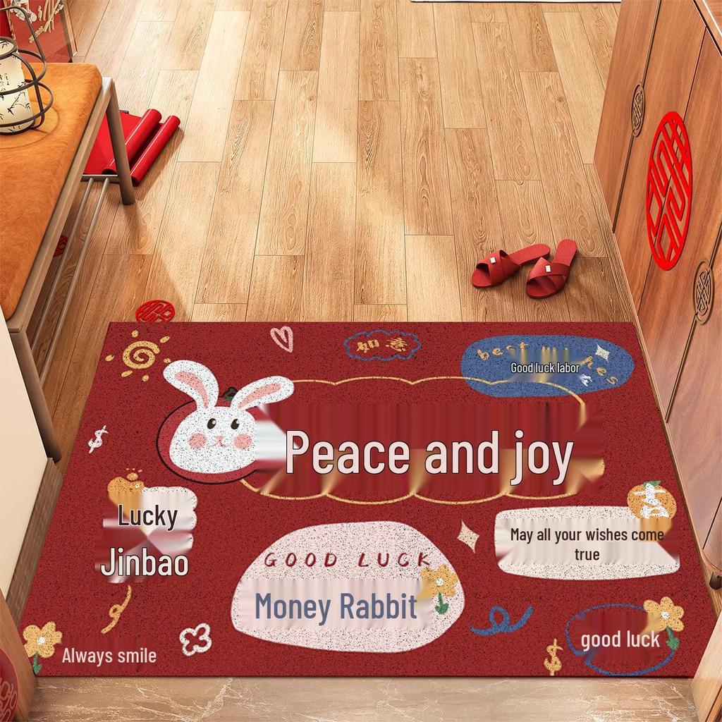 Festive Cartoon Door Mat: Stain-Resistant, Dirt-Wiping, Mud-Scraper Mat for Entryway & Home, Easy To Clean Coil Design.