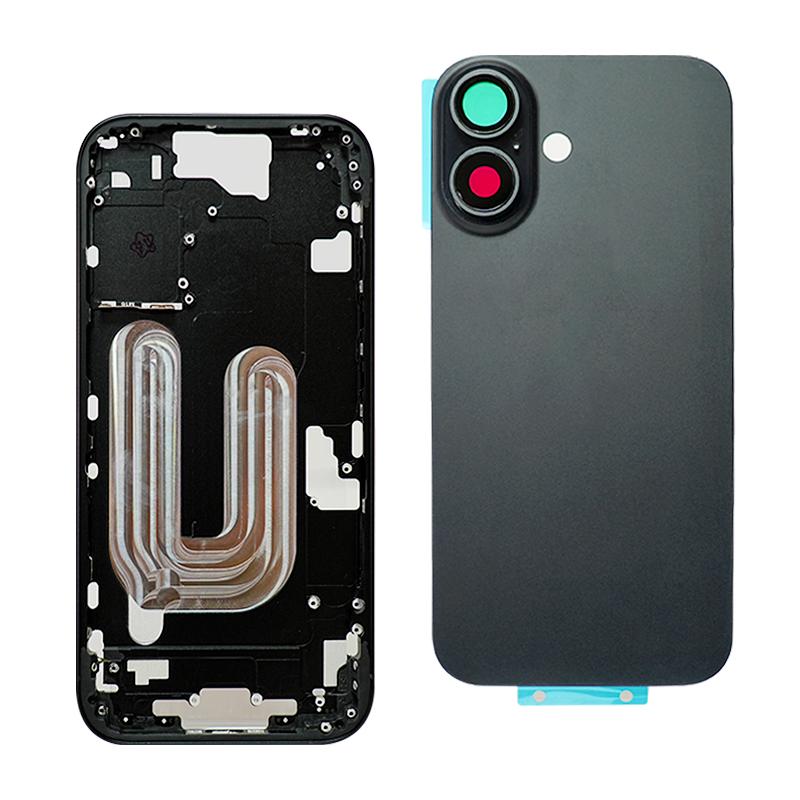 

Back housing For iphone 16-16plus-16Pro Max Battery Back Cover Rear Door Middle Chassis Frame + SIM Tray Side Key Parts 16 black