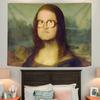 VIKAMA Parody Wearing Glasses Fun Oil Painting Tapestry, Funny Wall Art for Bedroom Living Room Dorm Decor
