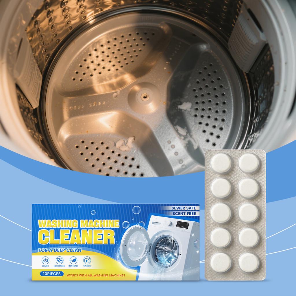 Washing Machine Cleaner Tablets - Gentle Stain And Scale Removal Effervescent Tablets, Specifically For Household Washing Machines