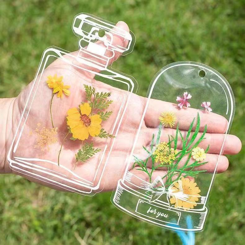 Handmade Resin Pressed Flower Bookmark DIY Kit: Transparent Specimen Stickers & Dried Flowers for Students
