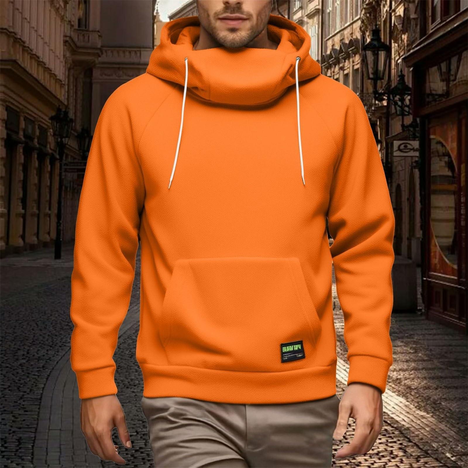 

Толстовки для мужчин Зимняя шея Кулиска Капюшон Длинный рукав Пуловер Ветрозащитный Для тренировок Свободный XXXL