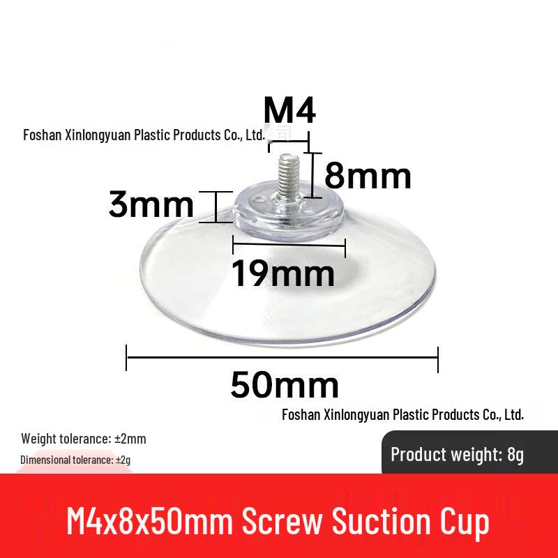 M4-M8 Transparente PVC-Saugnapf mit Gewindestange