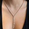 Simple Fine Chain Rhinestone Necklace Long Triangle Tassel Single Layer Fashion Choker Designer Jewelry Accessories