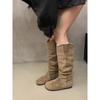Round Head Suede Pile Boots Birkenstock Boots Women's Skinny Retro But Knee High Boots
