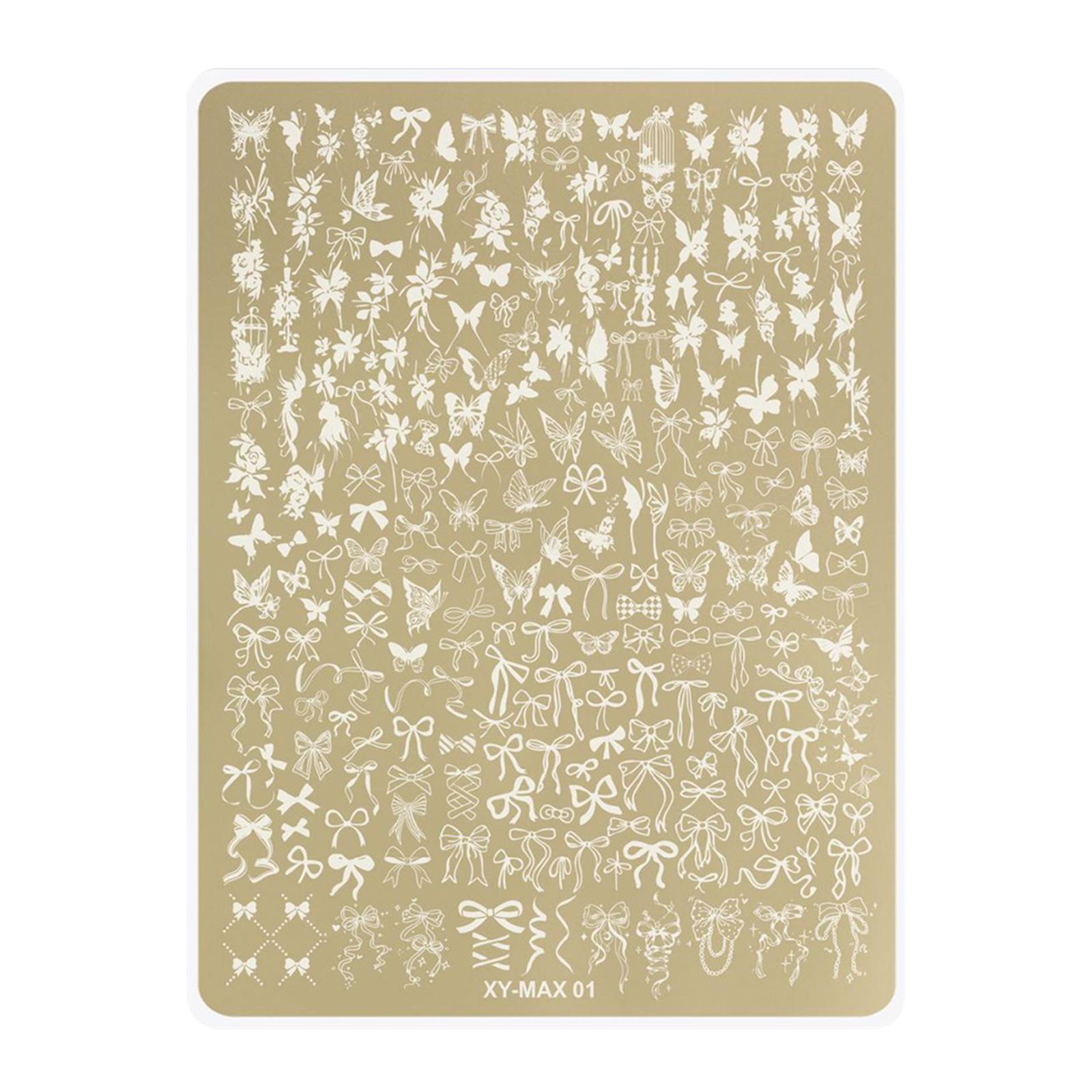 

Пластина для стемпинга с бабочками и цветами для креативного DIY дизайна ногтей с точной гравировкой, маникюр, нейл-арт 1