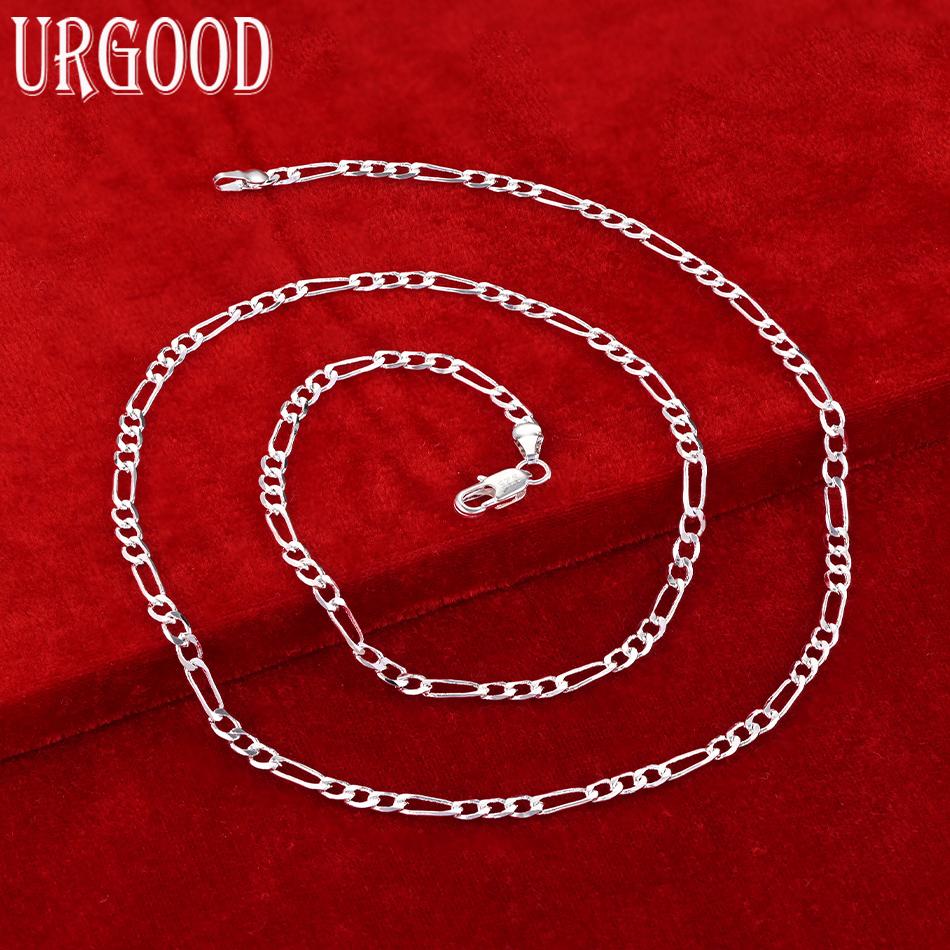 925 Sterling Silver Wedding Jewelry 18-30 Inch 4mm Sideways Necklace
