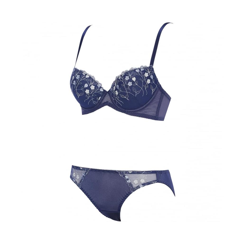 AMOSTYLE BY Triumph Entry Collection Cup Bra Panty Lively Florals M011 D70M Size 3/4 & Set, (Yellow),