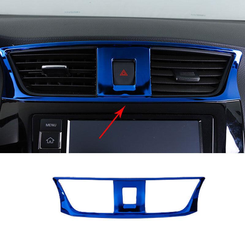 For Nissan Sentra Sylphy 2013- Blue Steel Middle Air Outlet Vent Cover Trim