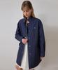 Laminez Single Snap Trench Coat - Navy