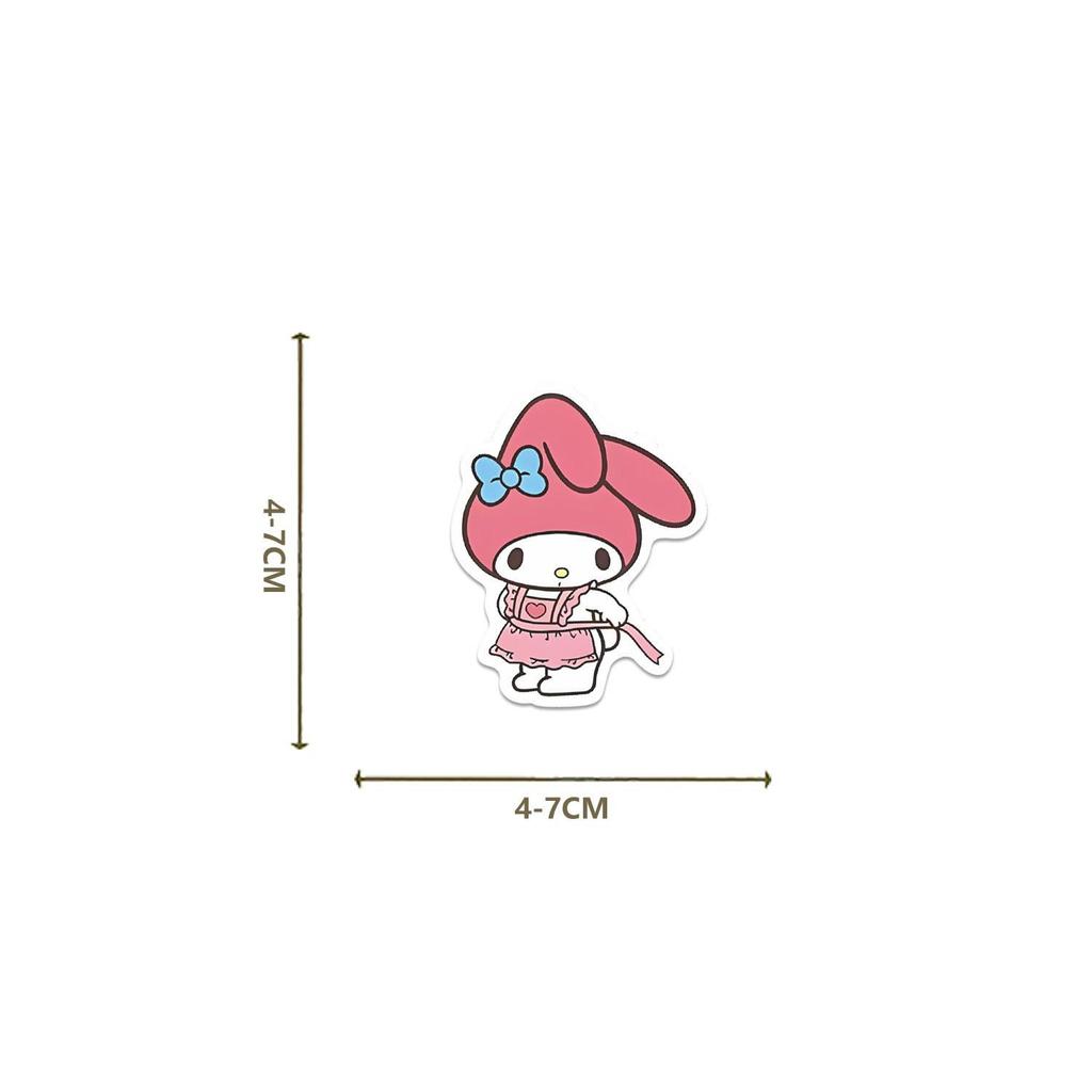 50PCS Cute My Melody Cartoon Stickers for DIY Decoration – Waterproof for Phone Cases, Suitcases, Water Bottles, Desktops
