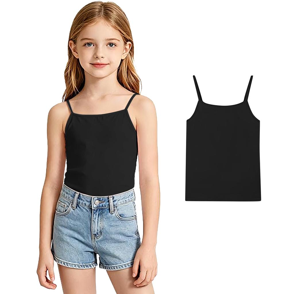 Girls' Color Tank Top – Soft Lightweight Sleeveless Camisole for Summer and Winter Layering, Korean