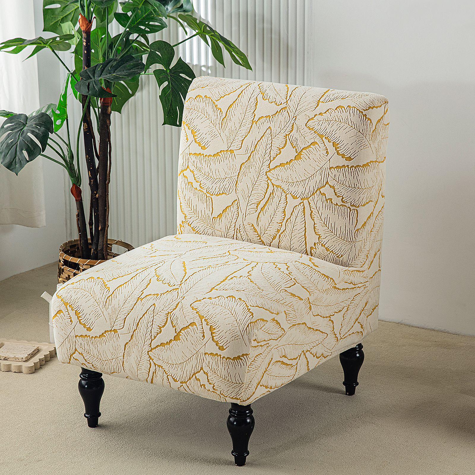 

Elastic Armless Chenille Sofa Cover Small Single Chair Cover Washable Household Chunky Chair Cover Fat Low Back Chair Cover