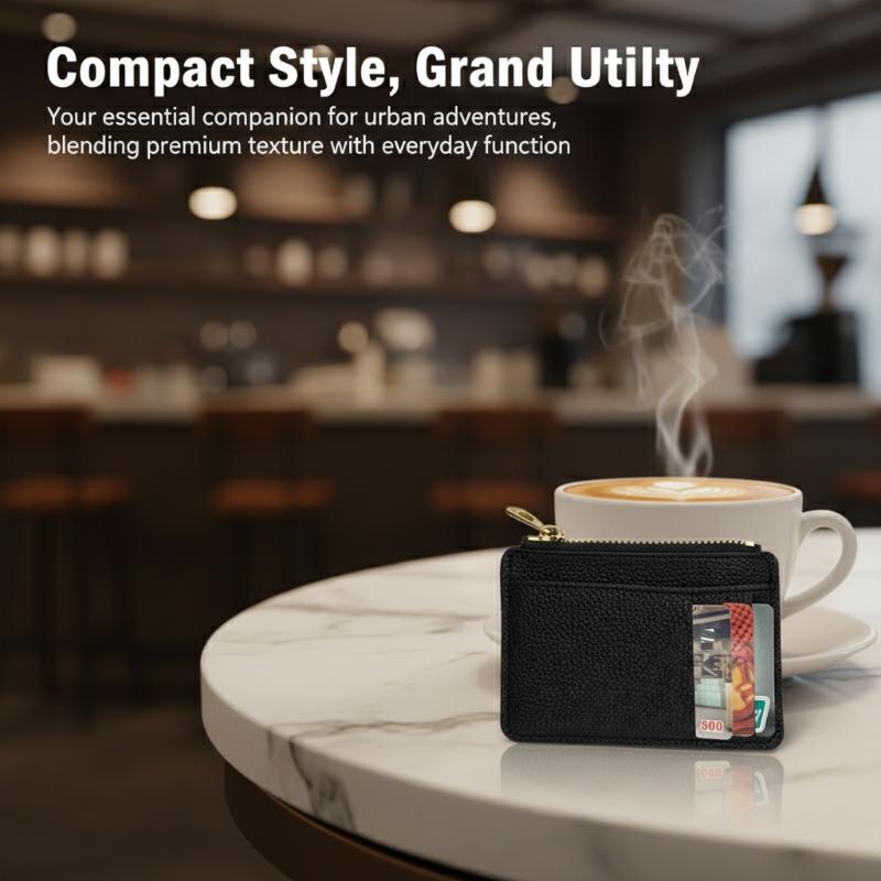 Large Capacity Multi Slot Zipper Card Bag Ultra Thin Creative Wallet for Business Trips and Students