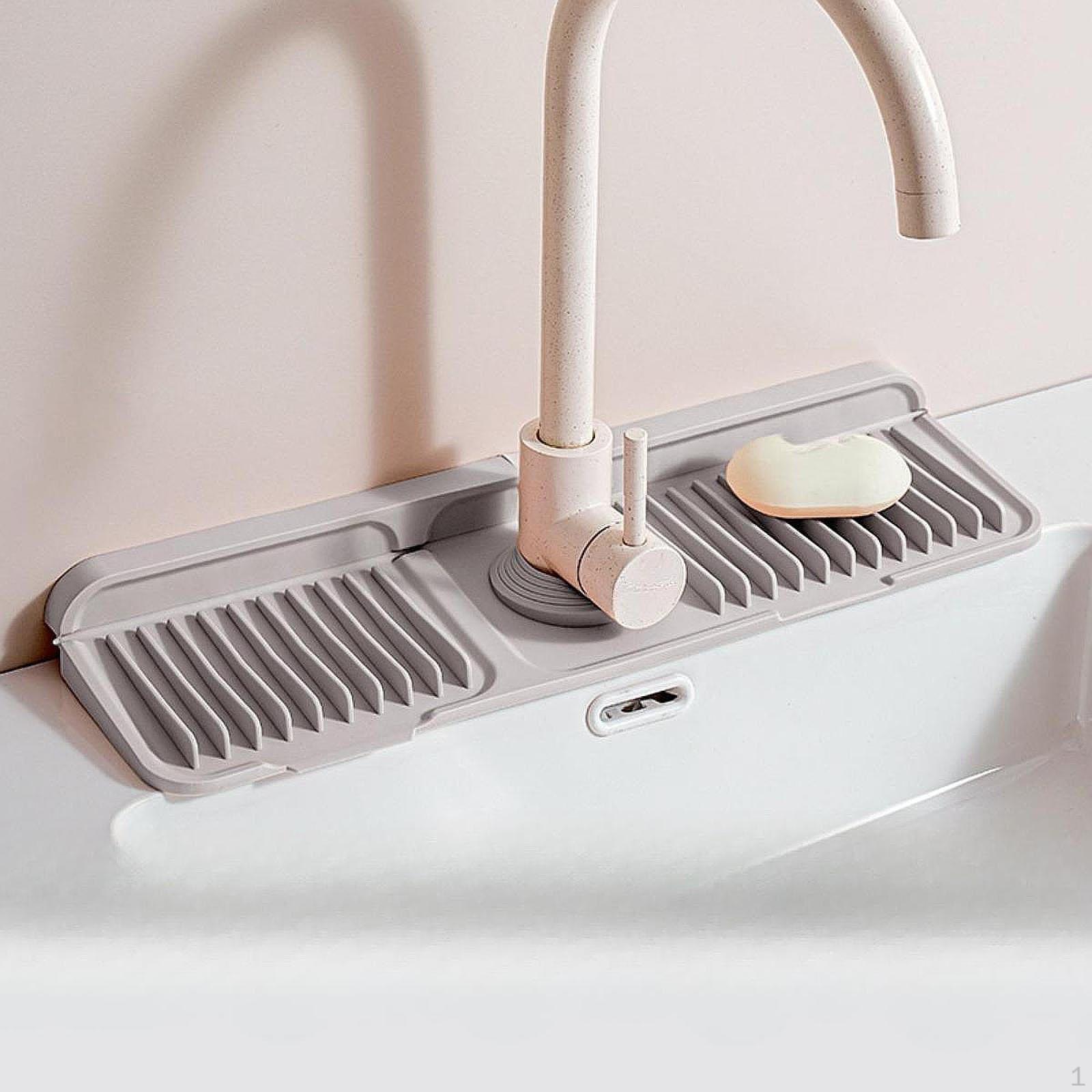 

Коврик для смесителя с защитой от брызг, многофункциональный, для слива воды на кухне, держатель для мыла, для серый