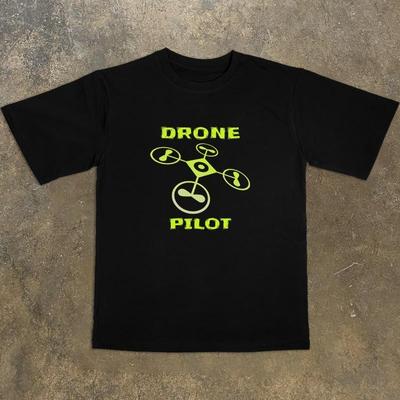 Short-sleeved T-shirt, American Street Fashion Brand for Drone Enthusiasts, Men's and Women's Pure Cotton Half-sleeved Tops