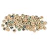 100pcs Mixed Printing Wooden Buttons 2 Holes Round Decorative Wooden Buttons for Sewing Craft