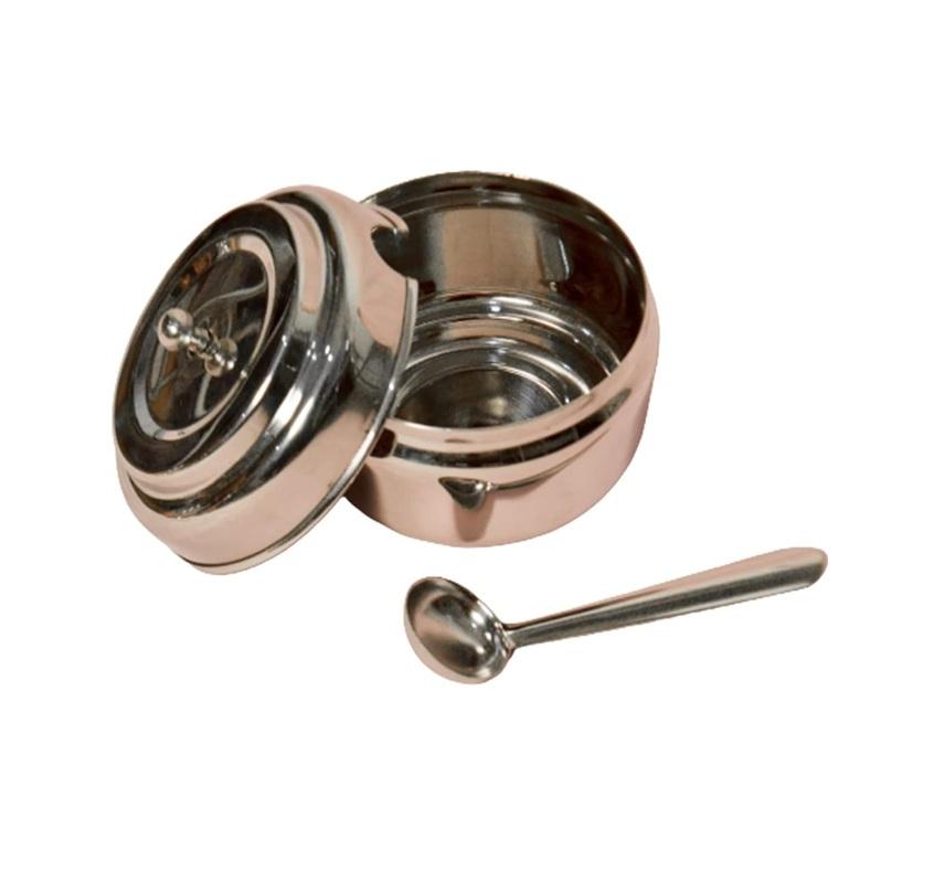 TreegoArt Fashion Stainless Steel C'THRU Elegant Design Ghee Pot Oil Jar For Kitchen Storage Container With Spoon - Pack Of 1 (300 Ml Approx)