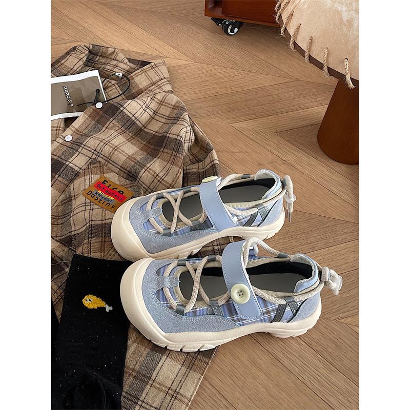 Women Thick Soled Sports Shoes High-end Student Flat Shoes Breathable Comfortable and Lightweight Mesh Surface