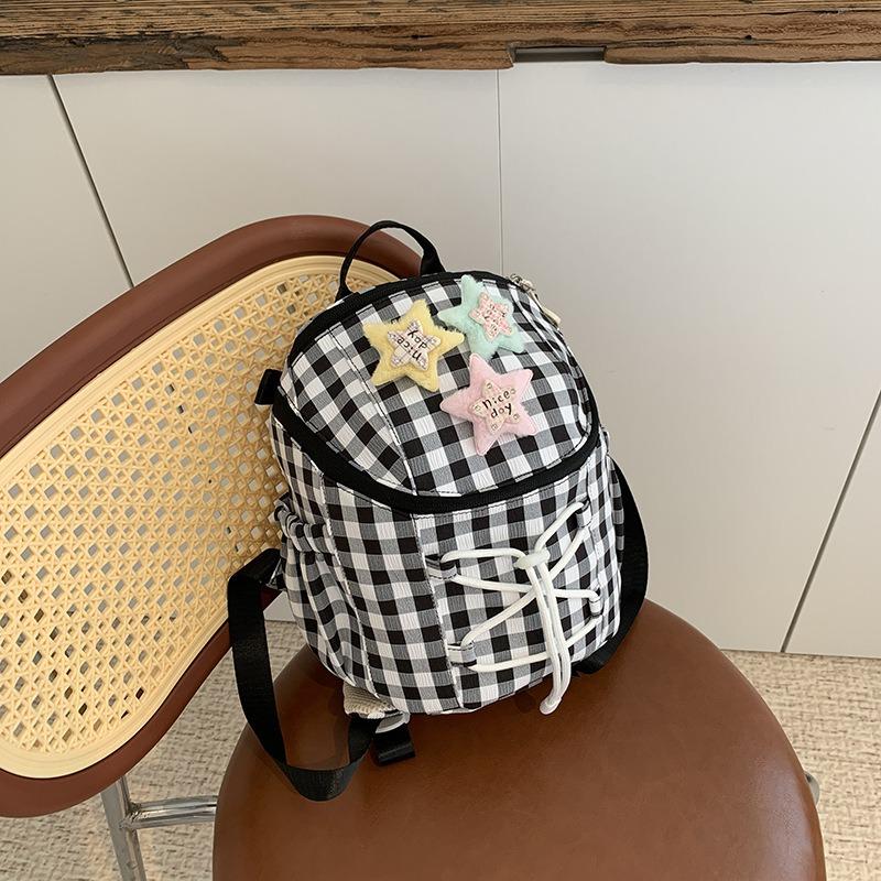 High Value, Fresh, Sweet and Cute Girl Plaid Mini Backpack, Light Travel Backpack for Junior High School Students