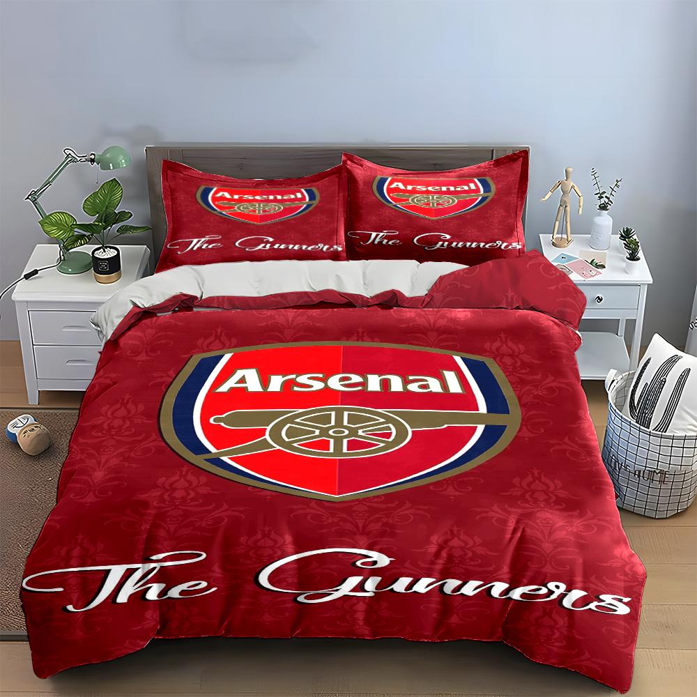 Arsenal Logo Red Bedding Set Bedding Duvet Cover Set Duvet Cover Pillowcases Home Decor (1 * Duvet Cover 2 * Pillowcases, Without Duvet Insert)