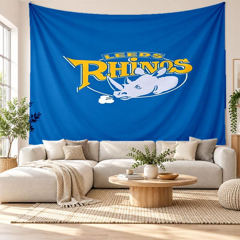 Arazzo da Parete Leeds Rhinos, Appeso a Parete in Tessuto Morbido, Sfondo Decorativo per Camera da Letto Arte da Parete per la Casa