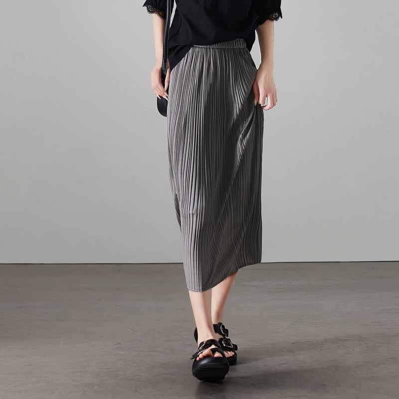 SOFSIL Women s Pleated A-Line Midi Skirt 28/L серый