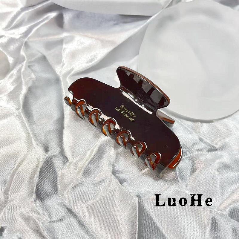 Luohe High-End Korean French Acetate Hair Clip - Women's Updo & Shark Accessory
