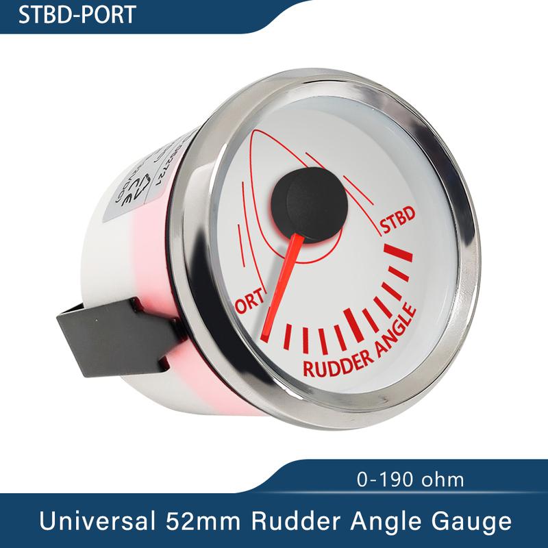 New Universal 52mm 85mm Marine Boat Rudder Angle Indicator Gauge 12V 24V with Red Backlight 0-190 ohms for Boat Yacht Vessel