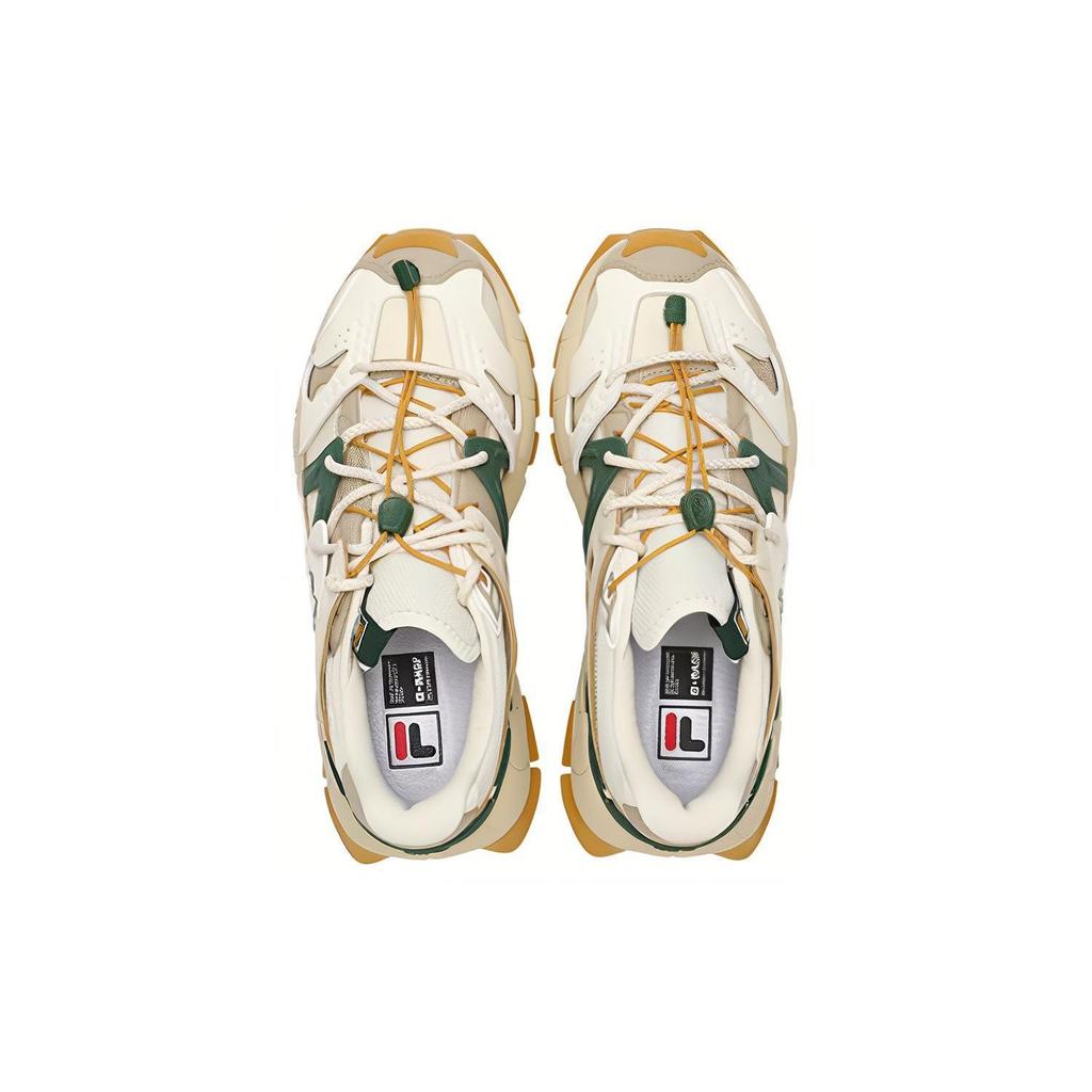 Fila Insetto Fabric Synthetic Leather TPU Comfortable Versatile Wear-Resistant Low-Top Casual Shoes Men Sneaker White Green F12M341106FWP