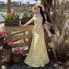 2025 French Seaside Floral Maxi Dress: Elegant Retro Slimming Summer Style with Spaghetti Straps