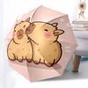Capybara Themed Travel Umbrella-8 Ribs Automatic Opening and Closing, Portable Folding Design, Compact and Stylish Umbrella Suitable for Out