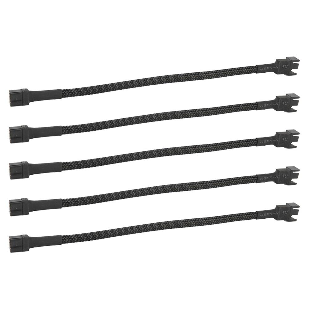 5PCS Braideds Rope Extension Cable 4-Pin PC Fan Cable Practical PWM Fan Cable  CPU Cooling