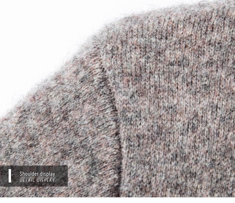 2025 Men's High-Grade Yak Wool Zipper Sweater - Solid Color, Autumn/Winter Knit Base Layer