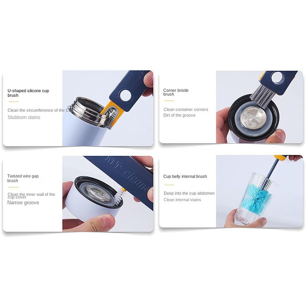 4-in-1 Tassenreinigungsbürste Multifunktionale Tassenwaschbürste für Glas-Milchflaschen