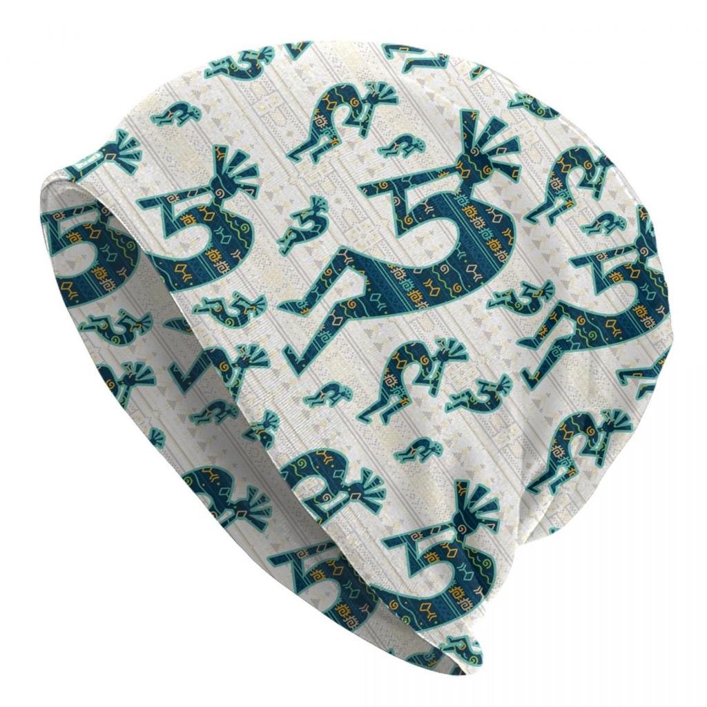 Custom Southwest Tribal Native American Kokopelli Skullies Beanies Caps Streetwear Winter Warm Knit Hat Adult Unisex Bonnet Hats
