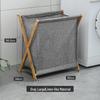 Solid Wood Foldable Laundry Hamper: Large, Durable Storage Basket for Clothes in Laundry Room or Bathroom.
